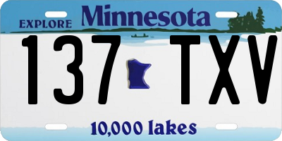 MN license plate 137TXV