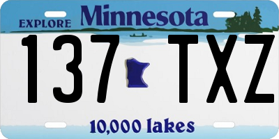 MN license plate 137TXZ