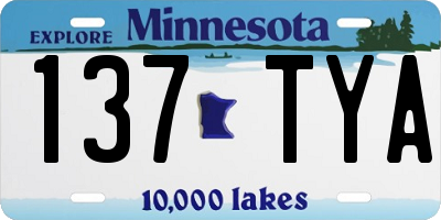 MN license plate 137TYA