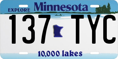MN license plate 137TYC