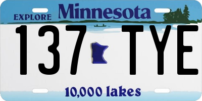 MN license plate 137TYE