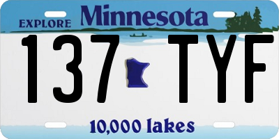 MN license plate 137TYF