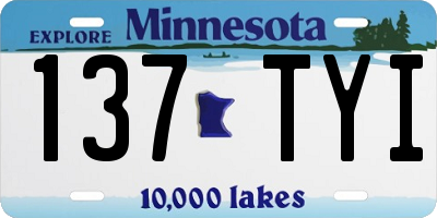 MN license plate 137TYI