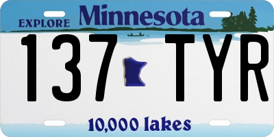 MN license plate 137TYR