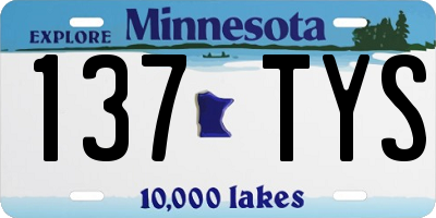 MN license plate 137TYS