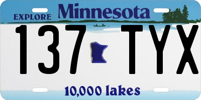MN license plate 137TYX