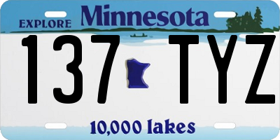 MN license plate 137TYZ