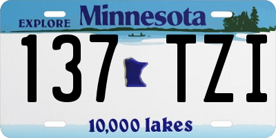 MN license plate 137TZI