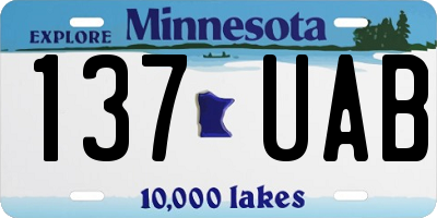 MN license plate 137UAB