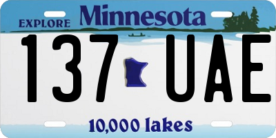 MN license plate 137UAE
