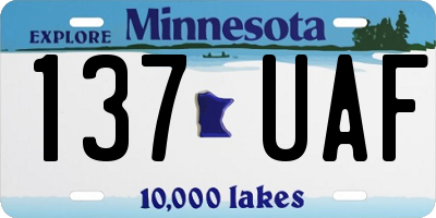 MN license plate 137UAF