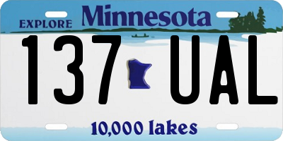 MN license plate 137UAL