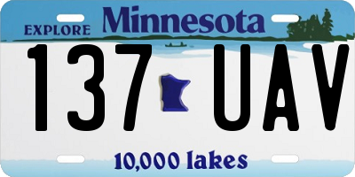MN license plate 137UAV