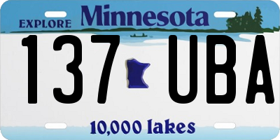 MN license plate 137UBA
