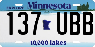 MN license plate 137UBB