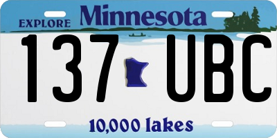 MN license plate 137UBC