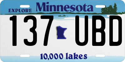 MN license plate 137UBD