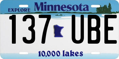MN license plate 137UBE