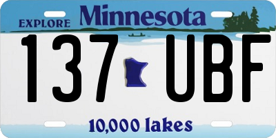 MN license plate 137UBF