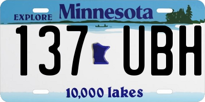 MN license plate 137UBH