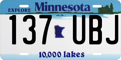MN license plate 137UBJ