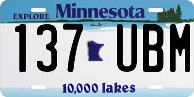 MN license plate 137UBM