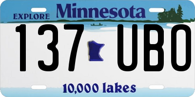MN license plate 137UBO