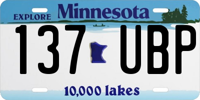 MN license plate 137UBP