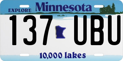 MN license plate 137UBU