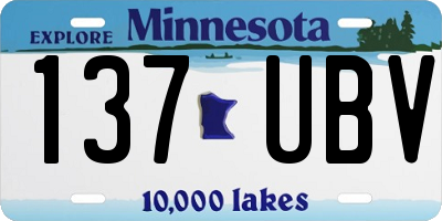 MN license plate 137UBV