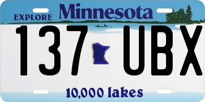 MN license plate 137UBX