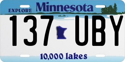 MN license plate 137UBY