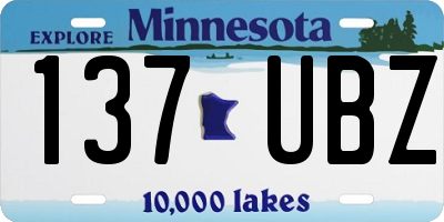 MN license plate 137UBZ
