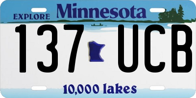 MN license plate 137UCB