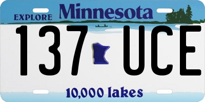 MN license plate 137UCE