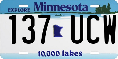 MN license plate 137UCW