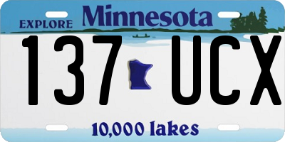 MN license plate 137UCX