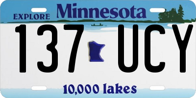 MN license plate 137UCY
