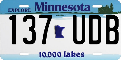 MN license plate 137UDB