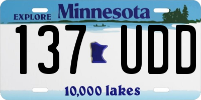 MN license plate 137UDD