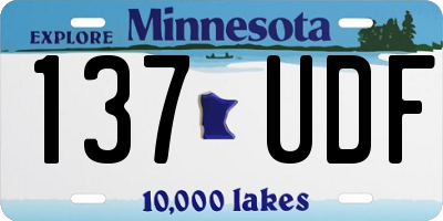 MN license plate 137UDF