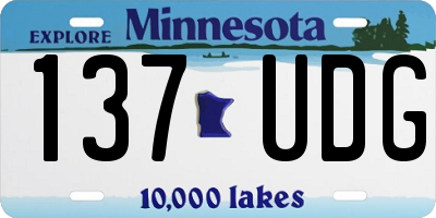 MN license plate 137UDG