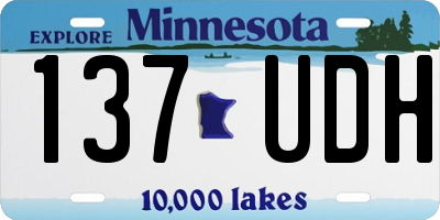 MN license plate 137UDH