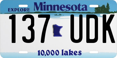 MN license plate 137UDK