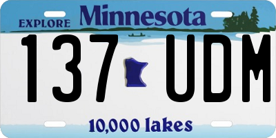 MN license plate 137UDM