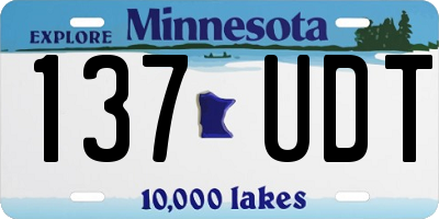 MN license plate 137UDT