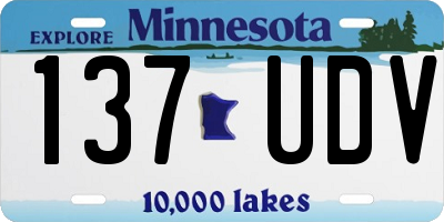 MN license plate 137UDV