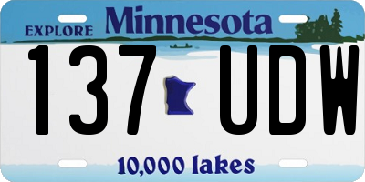 MN license plate 137UDW