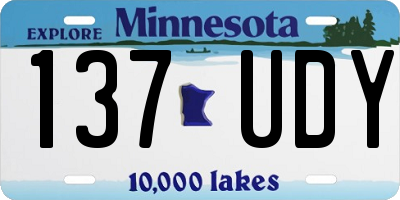 MN license plate 137UDY