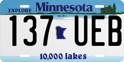 MN license plate 137UEB